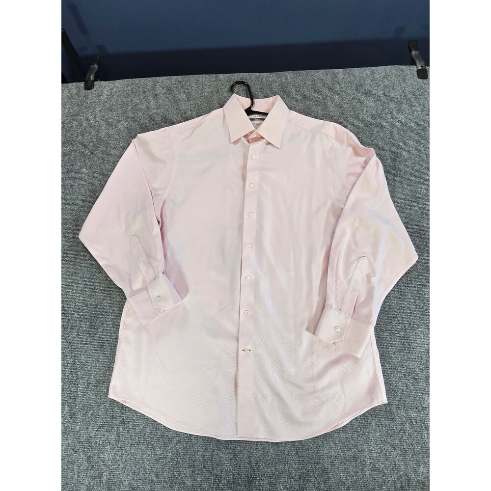 Daniel Cremieux Mens 16.5 33 Pink Pima Cotton No Iron Slim Fit Dress Shirt